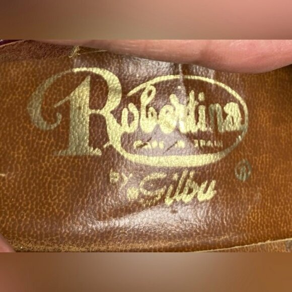 Vintage Burgundy Leather Lace Up Witchy Oxford Spike Heel Shoes~10~ - Picture 6 of 7